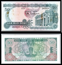1969 South Vietnam 50 Fifty Đồng Vietnam War Era