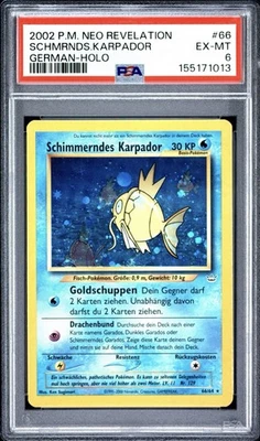 2002 Pokemon GERMAN Unlim. Neo Revelation Schimmerndes Karpador Holo 66/64 PSA 6 - Photo 1/2
