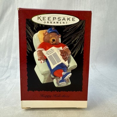 Hallmark  Happy Holi-doze  1996 Keepsake Ornament Baseball Vintage QX5904 (NIB)