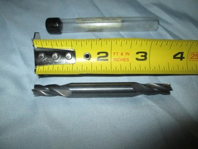 Micro Carbide Tool Double End Mill 5/16'' Slight Use 4 Flute 3/8'' Shank.