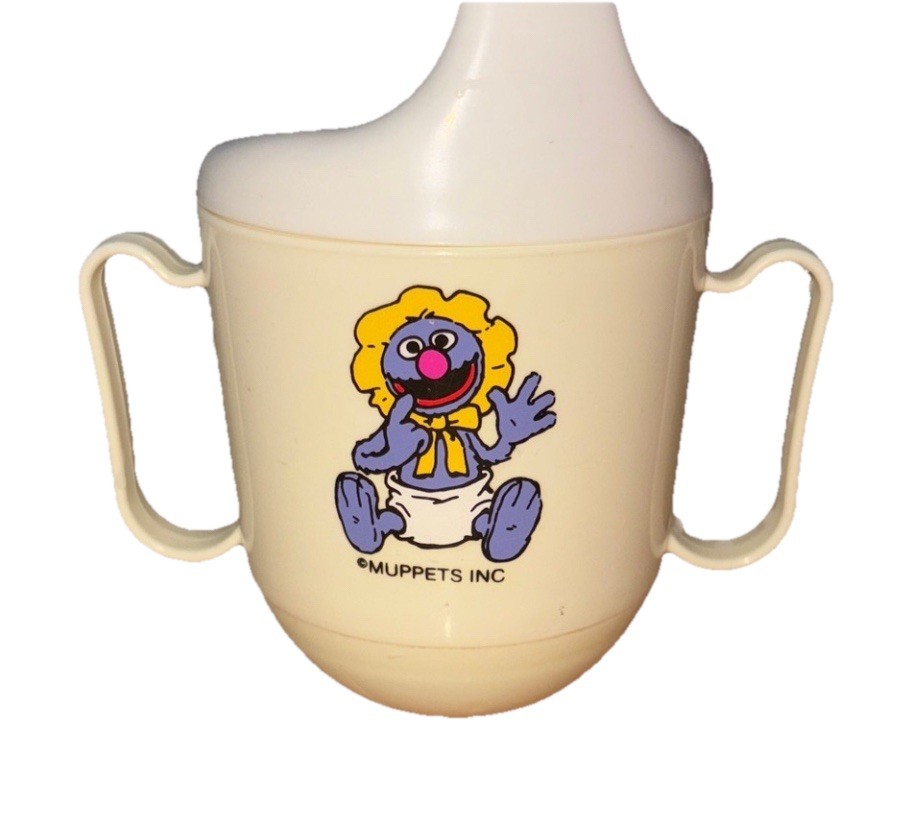 Vintage Sesame Street Baby Grover Juice Sippy Cup 1984 Tommee Tippee NEW