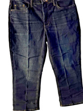 Lee Regular Fit Mid Rise Women s Capri Dark Blue Size 16 Medium Cotton/Poly/Span