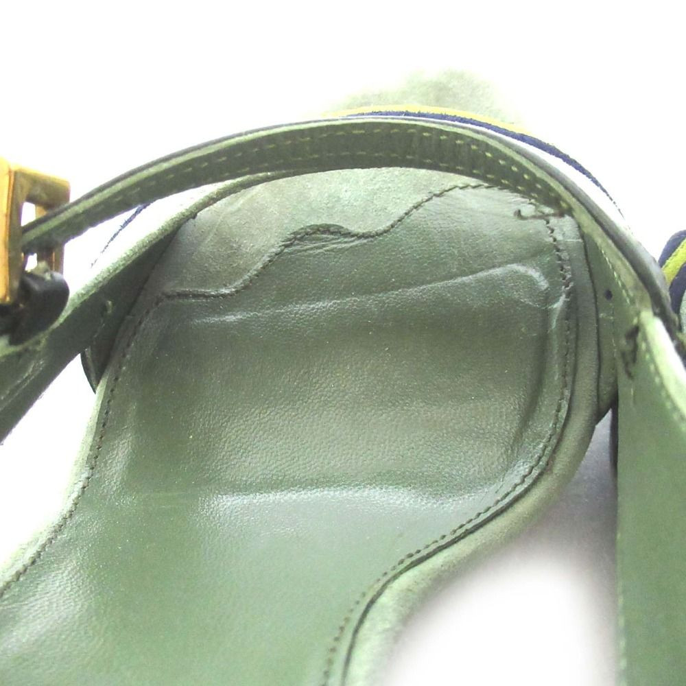 PRADA Fairy Collection Open-Toe High Heel Pumps, Size 37.5 Green Women Used F/S thumbnail 9