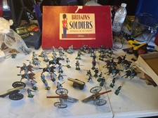 Vintage Lot of Britains Ltd. Civil War Soldiers 40 Items Cannons, Soldiers.etc