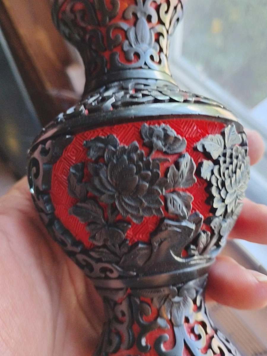红色黄铜主中国古董花瓶| eBay