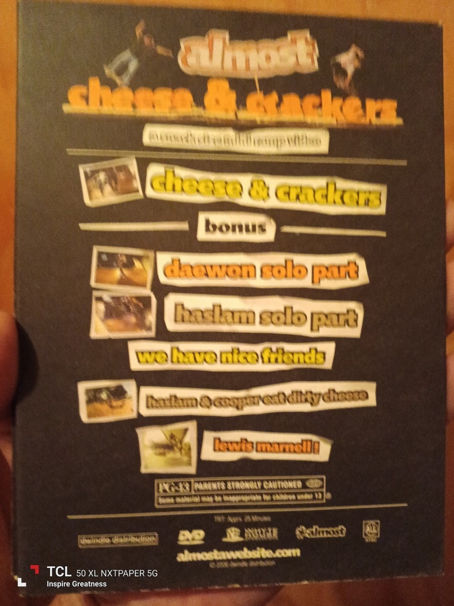 CHEESE AND CRACKERS SKATE VIDEO DVD ALMOST SKATEBOARDS DAEWON SONG