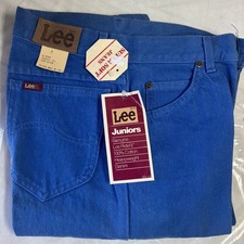 Vintage NWT LEE Junior 7 Heavyweight Denim Straight Leg Soft Cotton USA Union