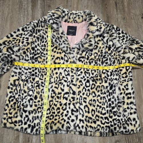 Giacca cappotto pelliccia sintetica bacio angelo leopardato stampa animalier taglia grande L - Foto 3 di 8