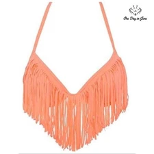 Luli Fama Cosita Buena Fringe Underwire Bikini Top Swimsuit Size XS