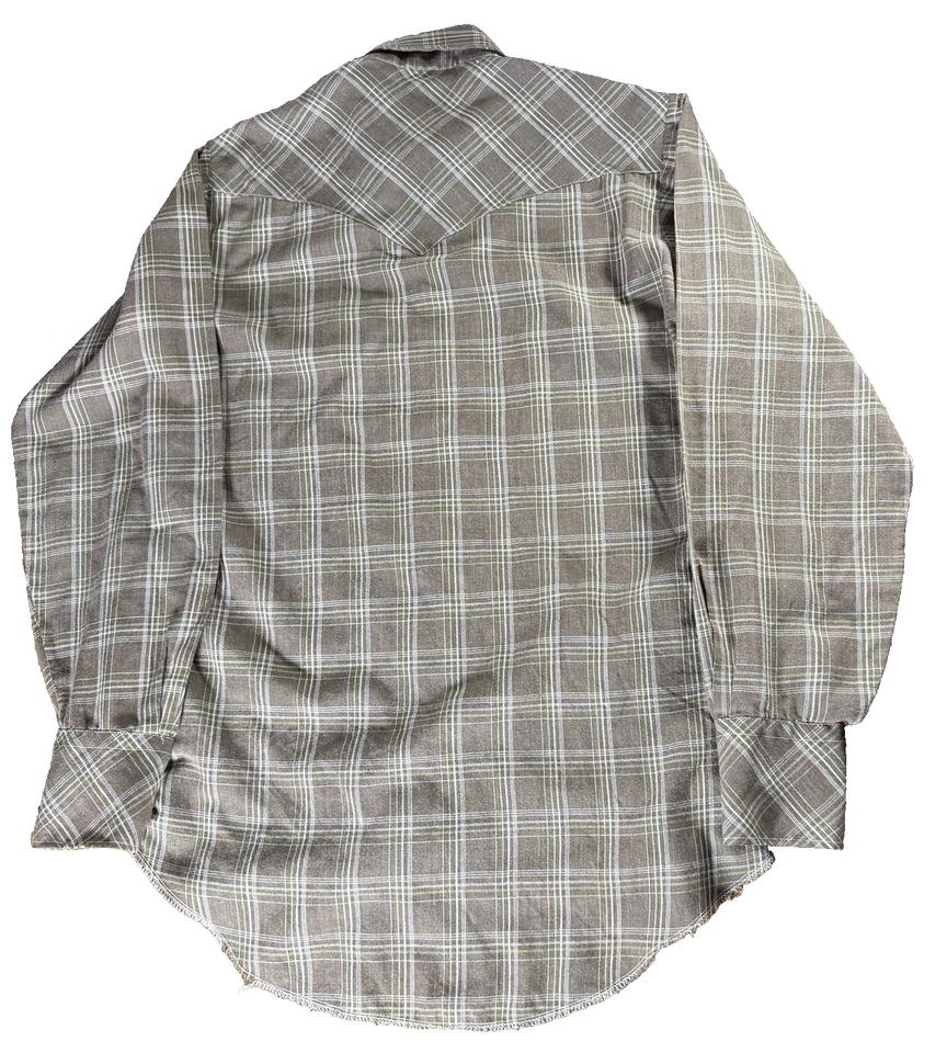 Camisa De Colección Años 60 70 Moda Occidental Perla A Presión Talla S Marrón Con Botones Manga Larga Foto 3 de 4