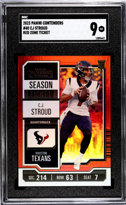 2023 Panini Contenders #40 Cj Stroud Red Zone Ticket SGC 9
