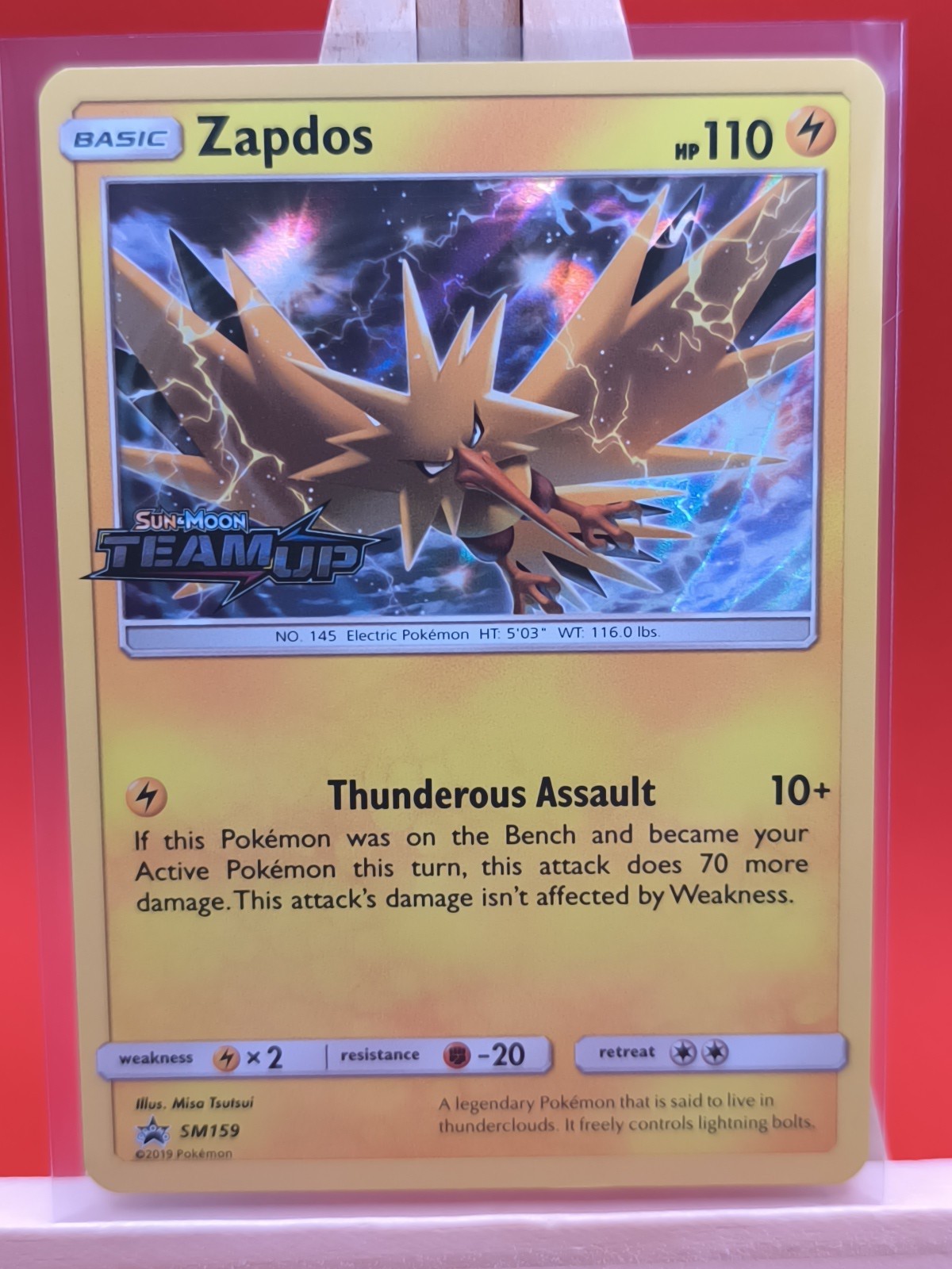 Zapdos SM159 Team Up Holo Rare Prerelease Promo Pokemon Card * New *