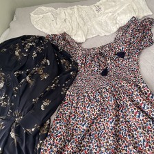 Vince Silk Dress Sz L/Tory Burch Sz XL  Dress + Johnny was Blouse Sz L Oversized