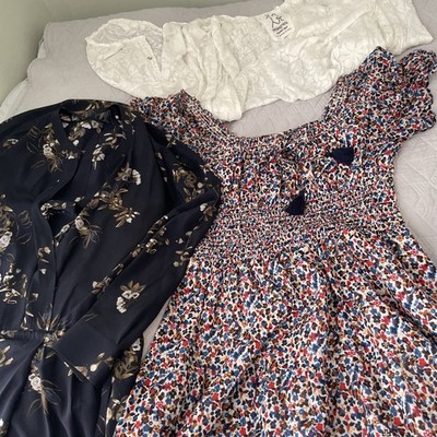 Vince Silk Dress Sz L/Tory Burch Sz XL  Dress + Johnny was Blouse Sz L Oversized