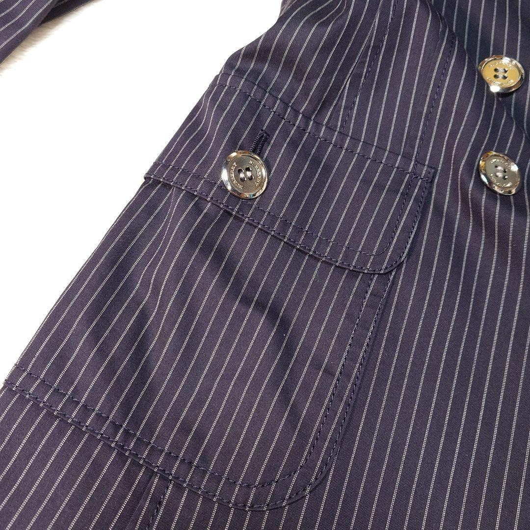 Burberry London Trench Coat Navy Blue Cotton With Buttons Size 38 For Women thumbnail 23