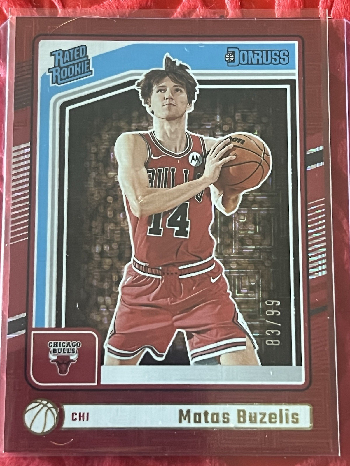 2024-25 Panini Donruss - Rated Rookie Matas Buzelis #240 Choice Red /99 (RC)