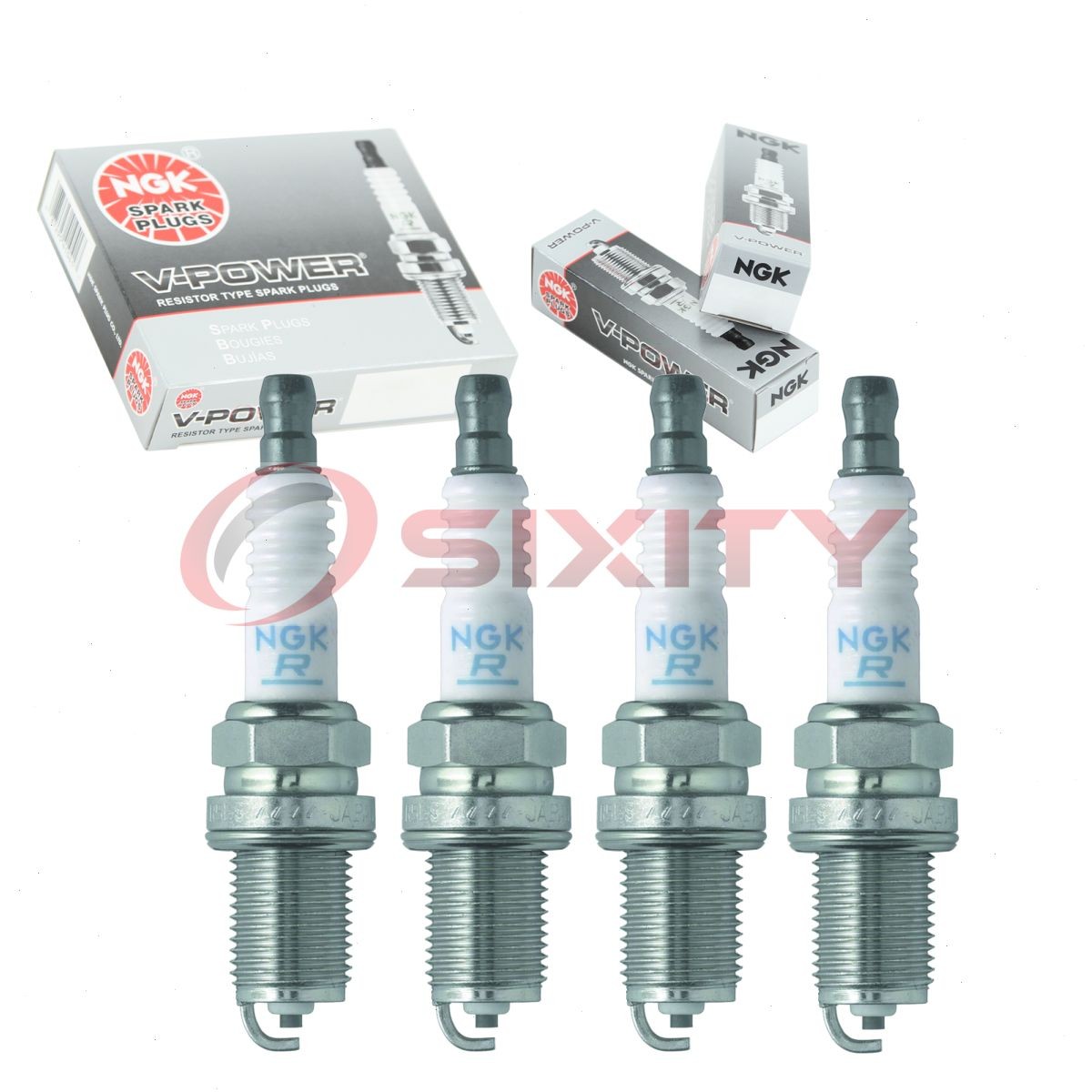 4 pcs NGK V-Power Spark Plugs for 2006-2011 Kia Rio 1.6L L4 - Engine Kit Set mk
