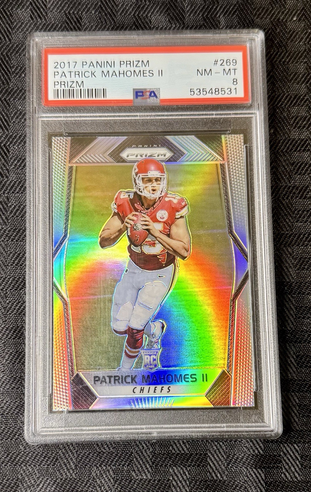 2017 Patrick Mahomes Prizm Silver Rookie PSA 8