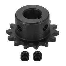  25 Chain Roller Sprocket 10mm Bore, 14 Tooth with 3x1.4mm Keyway, Black