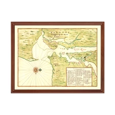 Old Map of New York Region,  1670 - Vintage New York Region