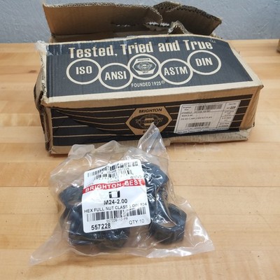 Brighton-Best 557228 Hex Nut M24-2.00, Class 8 Din 934, 24mm, Plain Fine Thread