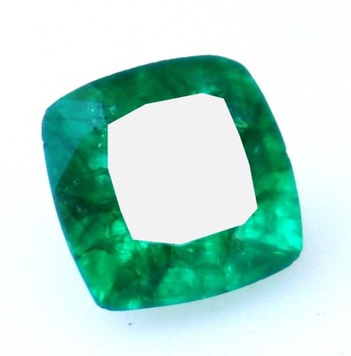 9Ct Green Emerald Certified Natural Colombian Cushion Cut Loose Gemstone
