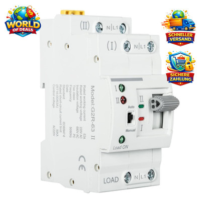 DEWIN Automatischer Transferschalter ATS Dual Power 2P 63A 220V