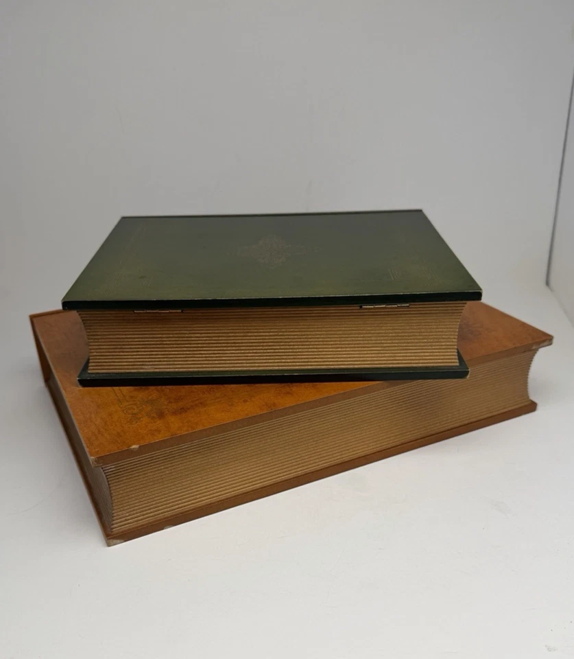 Faux Vintage Book Secret Wooden Storage Boxes, Set of 2 - Image 4 of 4