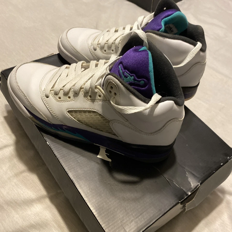 Jordan 5 Retro Media Uva Blanco Esmeralda Talla 7y Foto 3 de 4
