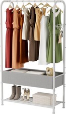 Clothes Garment Coat Rack Drying Clothing Racks Metal Freestanding for Hangin...