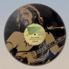 Eagles Hotel California 12" Black vinyl LP laser etched wall art