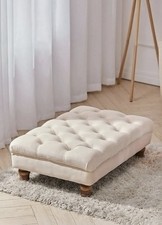 Brand New Cream Ottoman Footstool Pouffe