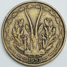 1957 French West Africa 25 Francs KM# 9 Circulated Condition