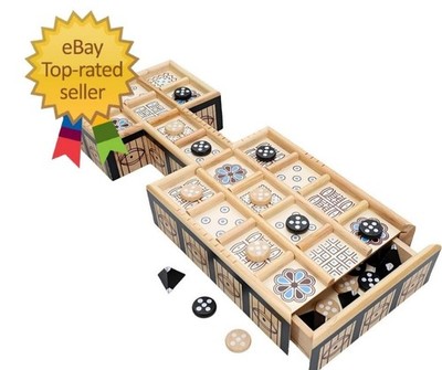 WE Games The Royal Game of UR - Wood Board with Storage Drawer | One of The Olde