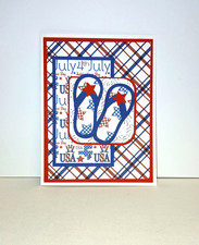 Craft Kit 4th July Flip Flops Total 4 cards and envelopes DIY