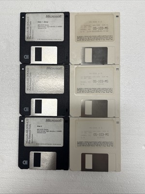 Vtg Microsoft MS-DOS 4.0 + 6.22 OS + Enhanced Tools 3.5'' Floppy Disks - Untested