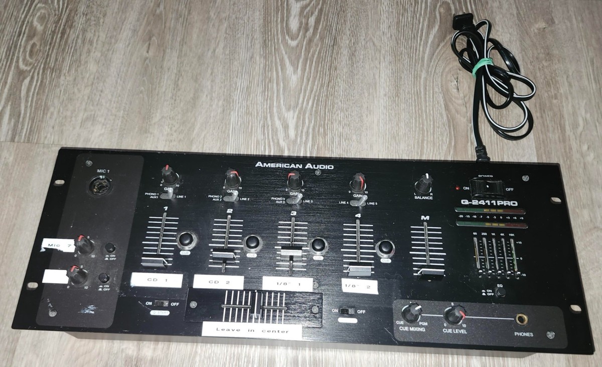American Audio Q-2411 PRO 4-Channel DJ Mixer ( Powers On