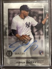 2019 Topps Tribute - Tribute Autographs Justus Sheffield #TA-JSH /199 (AU, RC)
