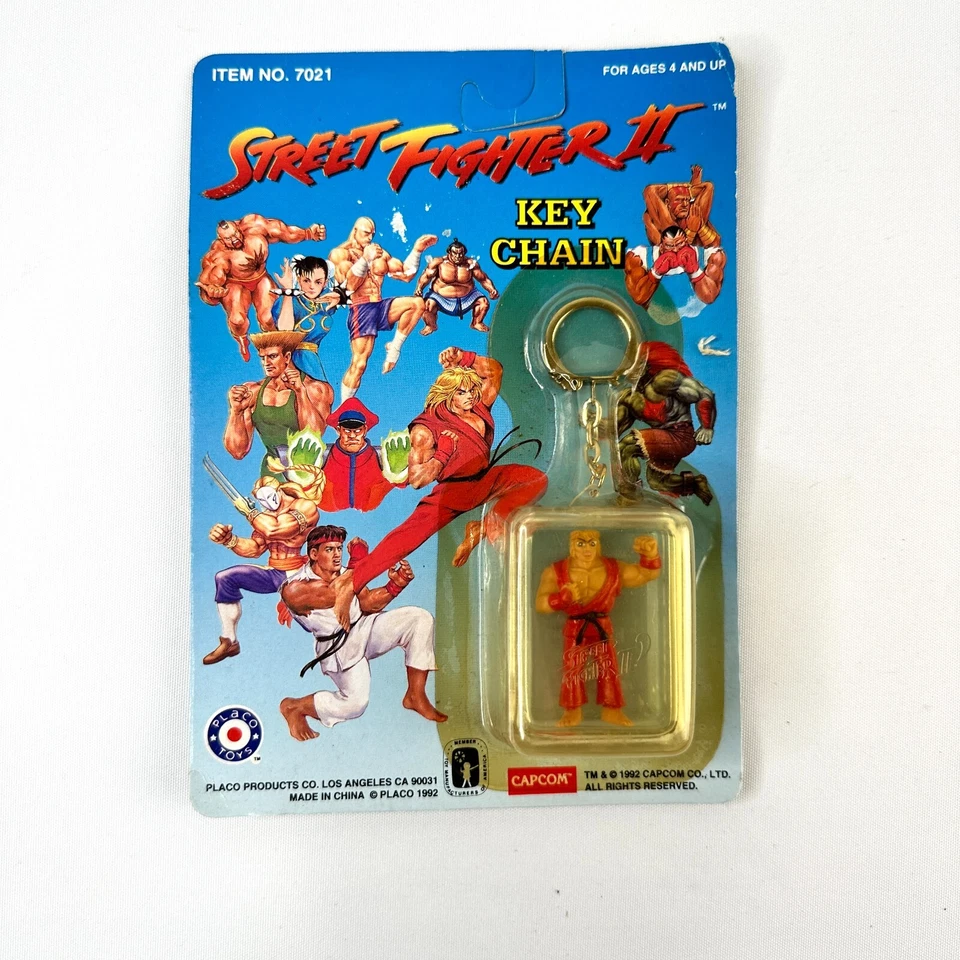 Vtg Street Fighter II Keychain X 5 | 1992 | Brand New & Sealed | Placo Toys - Image 2 of 4