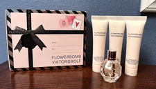 VIKTOR & ROLF Flowerbomb 4Pc Gift Set EDP .24oz + Body Cream + Body Lotion