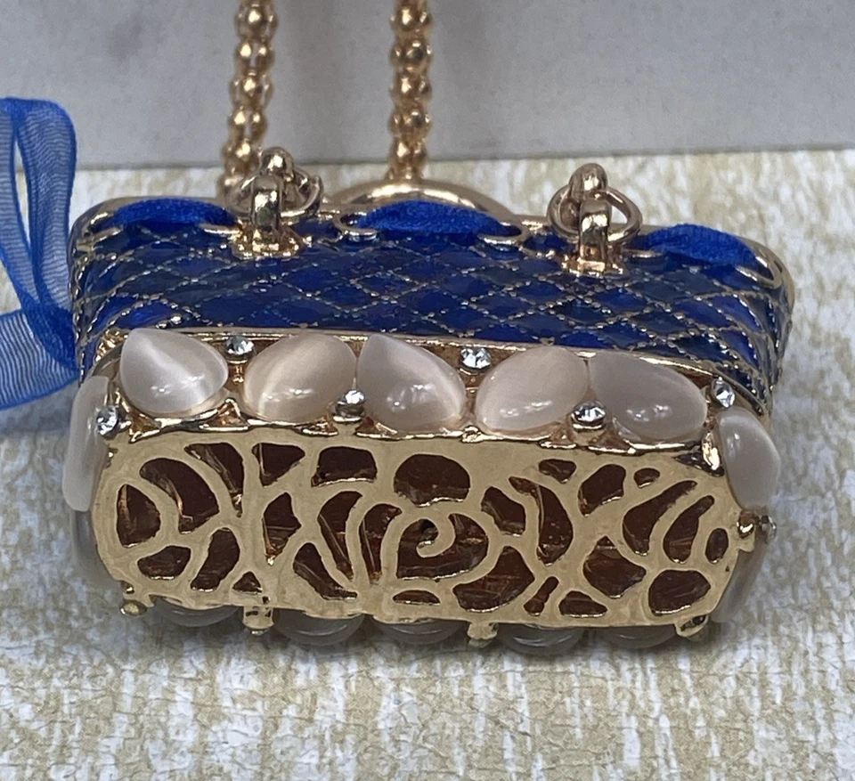 Новый с Ярлыками Betsey Johnson синий сумочки золотой кулон 26» ожерелье 2» расширение - Изображение 4 из 4