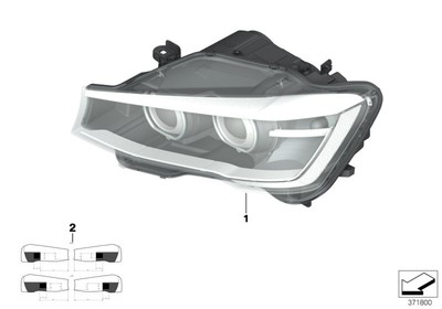 BMW Genuine AHL Xenon Head Light Lamp Right O/S Driver Side F25 