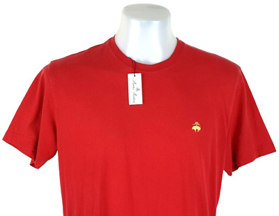 BROOKS BROTHERS Herren Purpurrot LUXUS T-SHIRT Rundhalsausschnitt - L - 46'' - UVP 69£