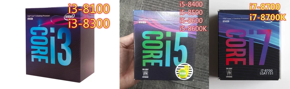 Intel Core i3-8100 i3-8300 i5-8400 i5-8500 i5-8600 i5-8600K i7-8700 i7-8700K CPU - Image 2 of 2