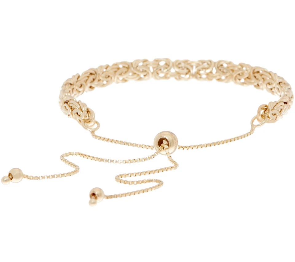 Adjustable Flat Byzantine Bracelet REAL 14K Yellow Gold For ALL WRISTS! QVC - Image 3 of 3