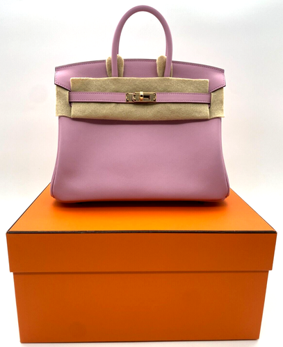 Hermès Birkin 25 Mauve Sylvester with Gold Hardware Handbag - Authentic - NEW - Picture 2 of 20