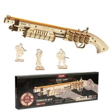 Wooden Gun Model 3D Puzzle DIY Kit Rifle Assembly Shotgun Pistol Educational Toy