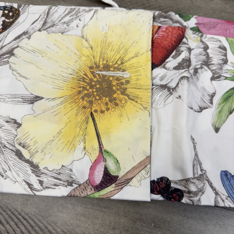 Pottery Barn Hummingbird Organic Cotton Shower Curtain 72”x72” Multi