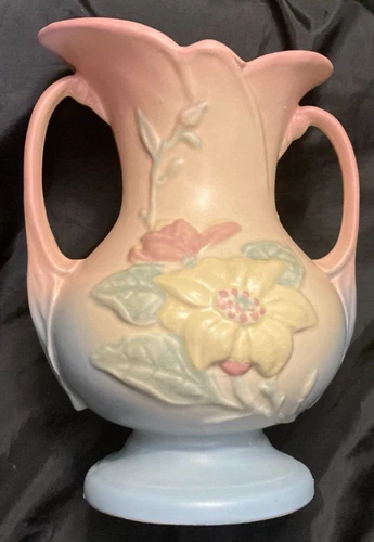 Vintage Hull Art Pottery Magnolia Double Handle Vase 3 Matte 8.5"