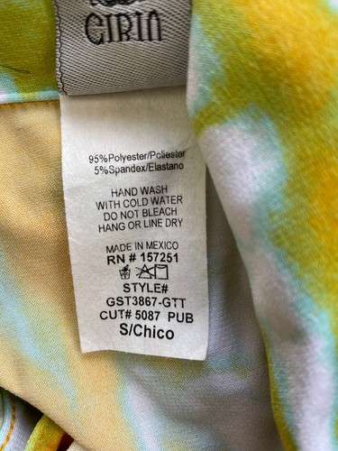 Vintage 60/70s Gibiu Button Up Tie Dye Top Small Roll Tab Sleeve hippie boho - Picture 14 of 15
